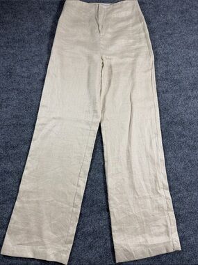 Nati Rio Wide Leg Linen Blend Pants in Beige